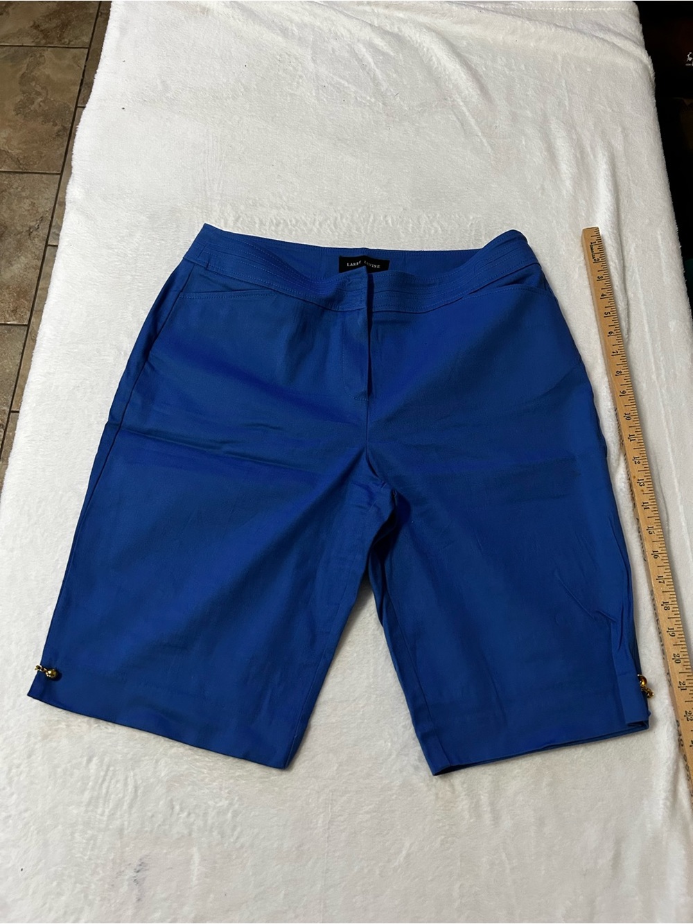Larry Levine Blue women’s Performance Stretch Shorts